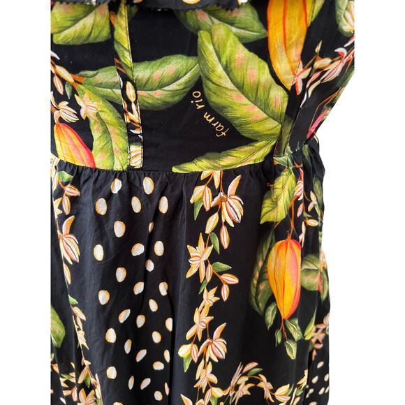 Farm Rio Cocoa Paradise Dark Botanical Print Mini Dress S - Picture 5 of 10